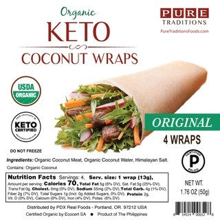 PURE TRADITIONS COCONUT WRAPS ORIGINAL 4PK