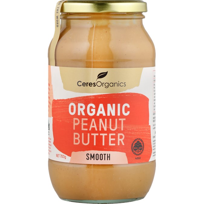 CERES ORGANIC SMOOTH PEANUT BUTTER 700G