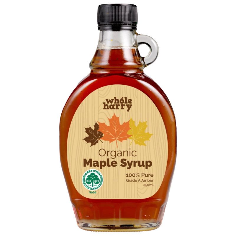 WHOLE HARRY ORGANIC MAPLE SYRUP AMBER 250ML