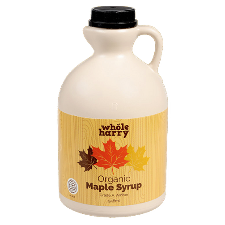 WHOLE HARRY ORGANIC MAPLE SYRUP AMBER 946ML
