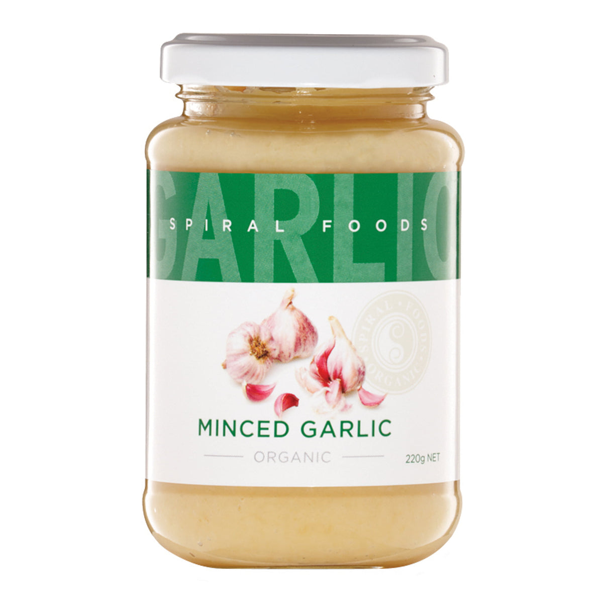 SPIRAL ORGANIC MINCED GARLIC 220G