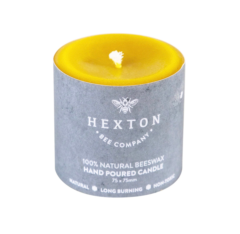 HEXTON BEES POURED BEESWAX CANDLE 75X75MM