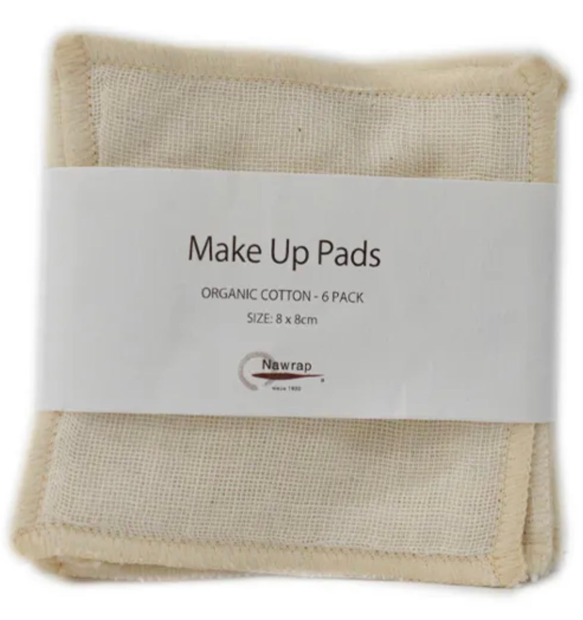 NAWRAP ORGANIC COTTON MAKE UP PADS 6PK