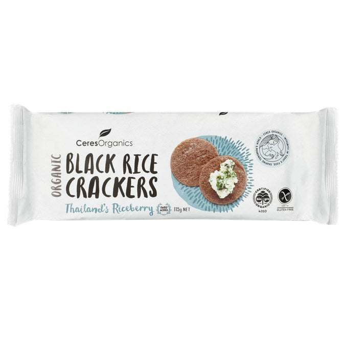 CERES ORGANIC BLACK RICE CRACKERS 115G