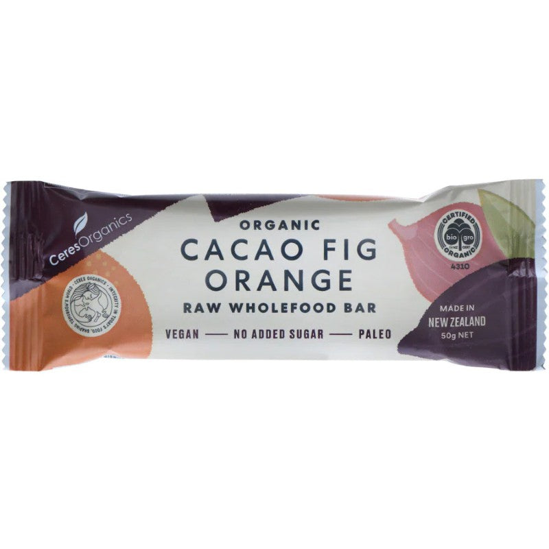 CERES ORGANIC RAW FIG AND CACAO BAR 50G