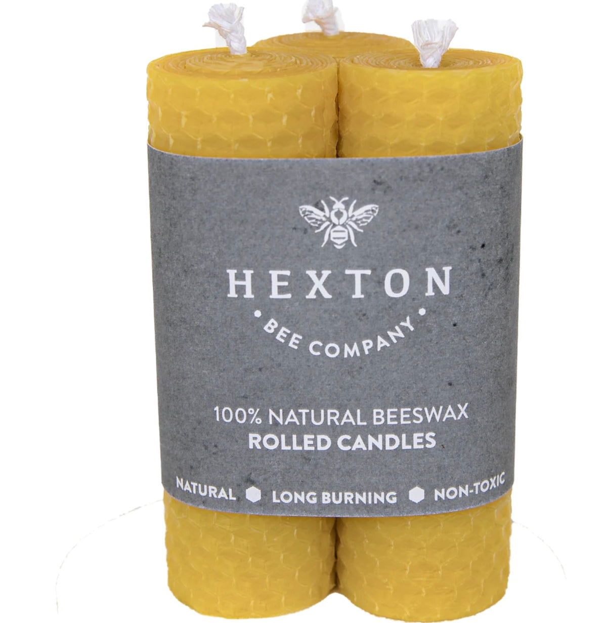HEXTON BEES ROLLED BEESWAX CANDLE 25X210 3PK