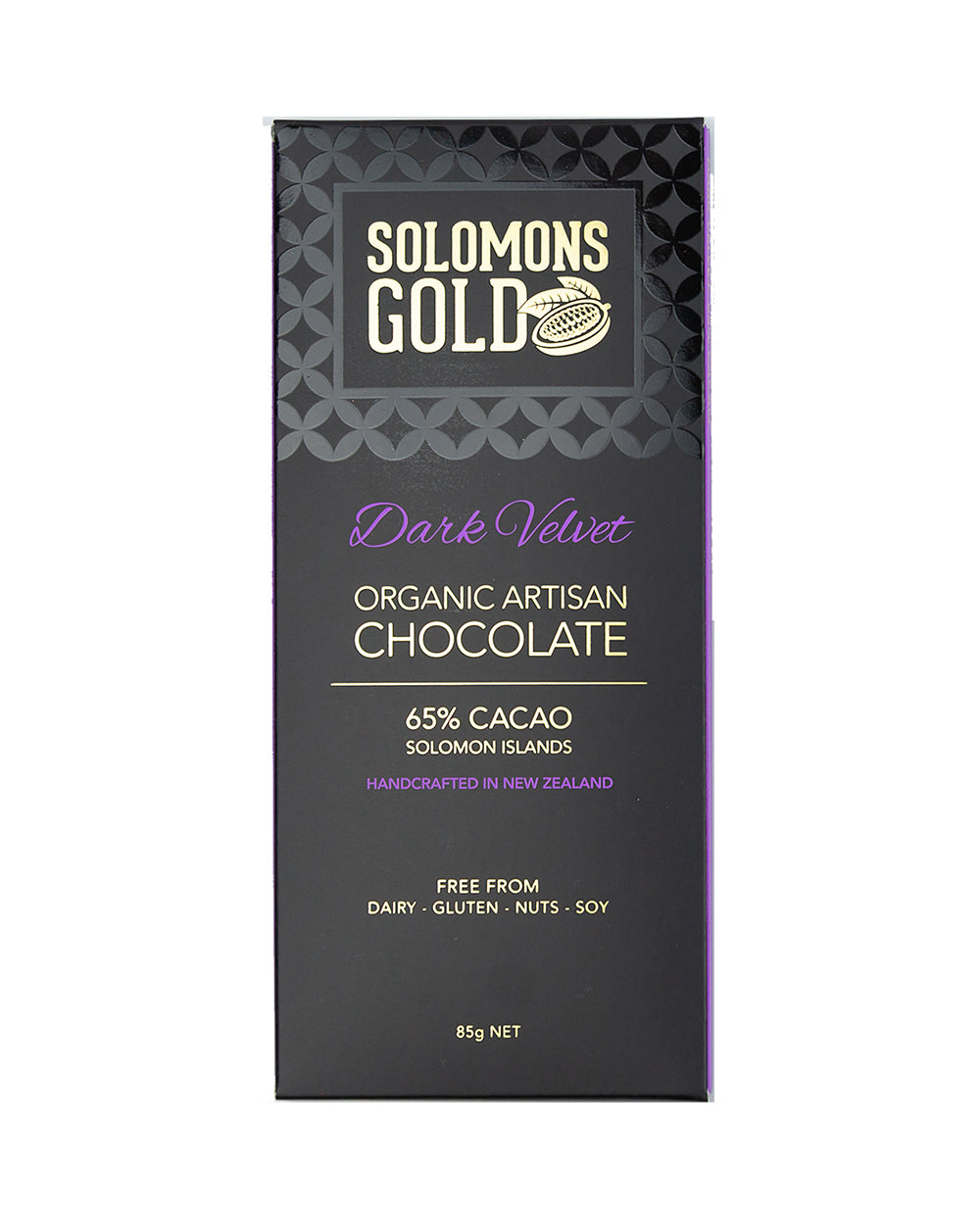 SOLOMANS GOLD DARK VELVET 65% CHOC 85G