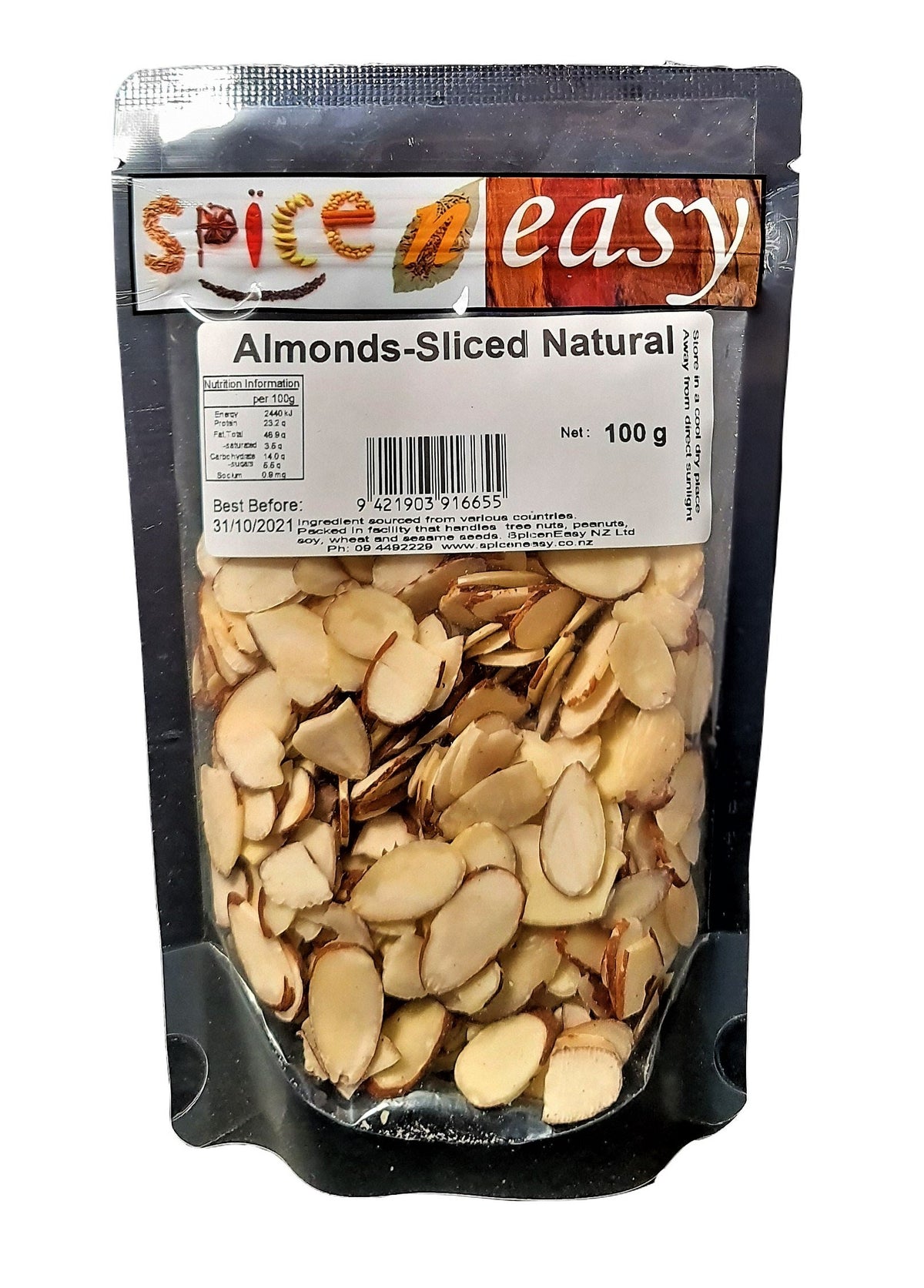 SPICE N EASY SLICED ALMONDS 100G