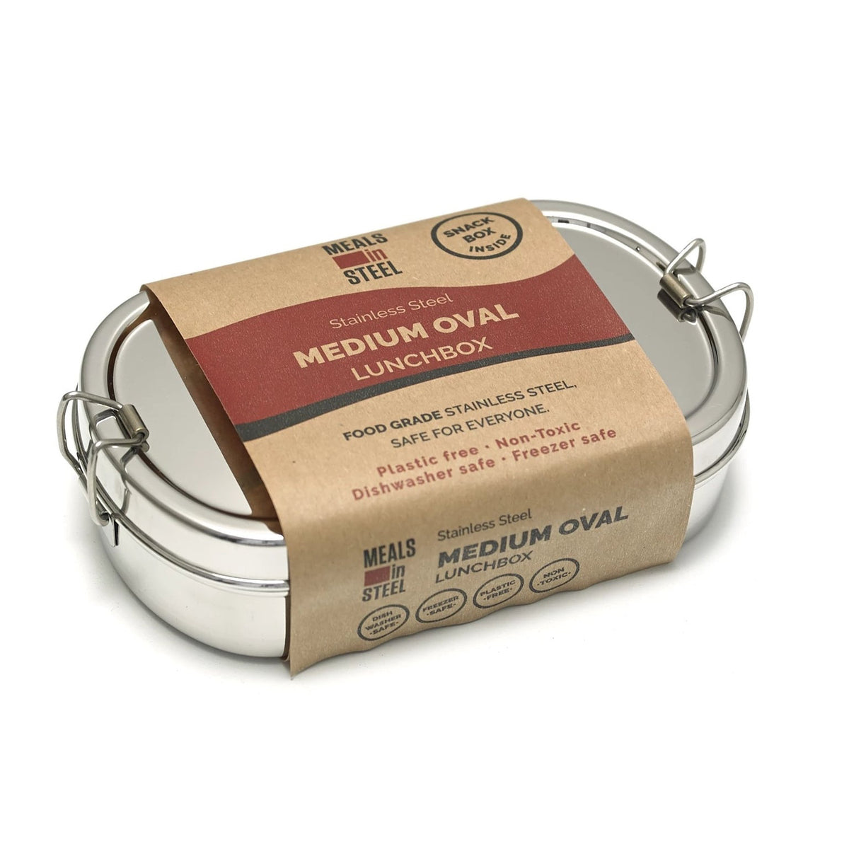 MEALS IN STEEL MEDIUM OVAL LUNCHBOX