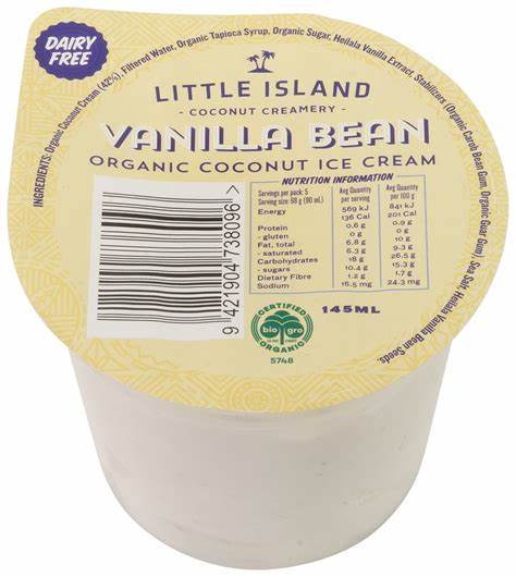 LITTLE ISLAND VANILLA BEAN ICE CREAM 145ML